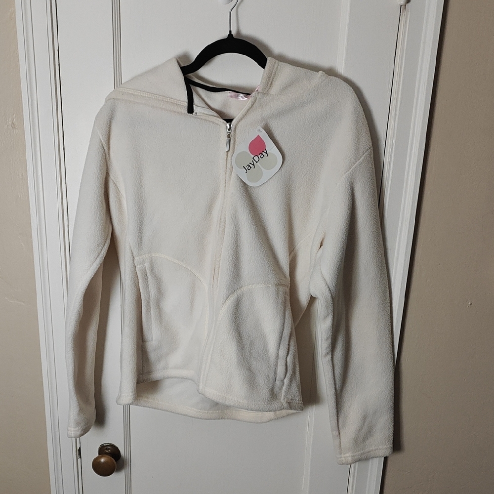 Kids Cream Fleece Zip-Up Jacket